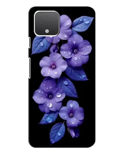 Чехол для Google Pixel 4 с картинкой «Фиолетовые цветы с росою»