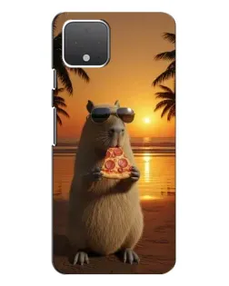 Чохол для Google Pixel 4 з картинкою «Капібара з піцою»