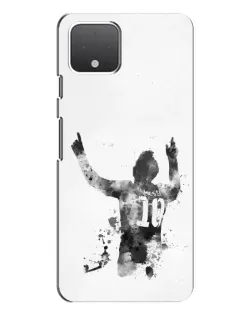 Чохол для Google Pixel 4 з картинкою «Чорно-білий силует Мессі»