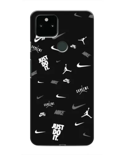 Чехол для Google Pixel 4a 5G с картинкой «Nike Black Pattern»
