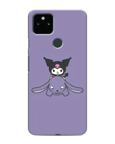 Чехол для Google Pixel 4a 5G с картинкой «Kuromi на лиловом фоне»
