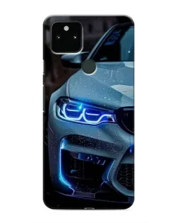 Чохол для Google Pixel 4a 5G з картинкою «Погляд BMW з синіми фарами»