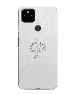 Чехол для Google Pixel 4a 5G с картинкой «Иоанна 3:16 Крест»