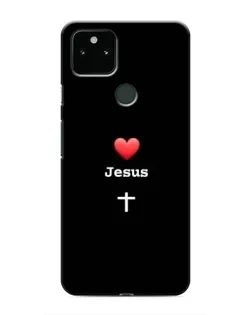 Чехол для Google Pixel 4a 5G с картинкой «Сердце - Jesus»