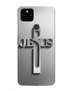 Чехол для Google Pixel 4a 5G с картинкой «Металлический крест Jesus»