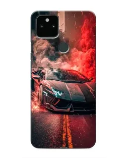 Чехол для Google Pixel 4a 5G с картинкой «Lamborghini красный дым»