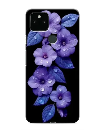 Чохол для Google Pixel 4a 5G з картинкою «Фіолетові квіти з росою»