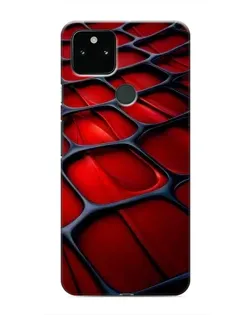 Чехол для Google Pixel 4a 5G с картинкой «Красная глянцевая сетка»