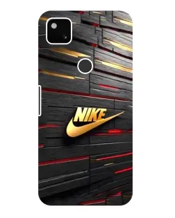 Чохол для Google Pixel 4a з картинкою «Золотий Nike на металі»