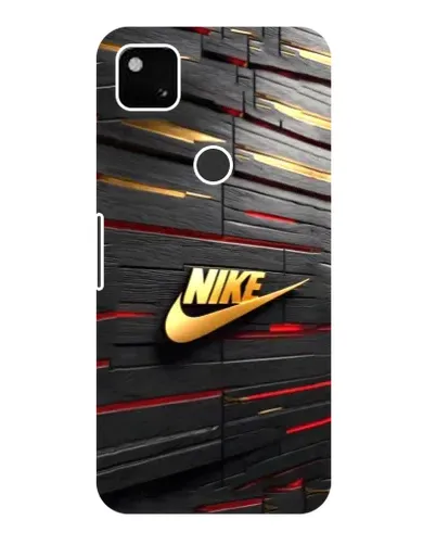 Чохол для Google Pixel 4a з картинкою «Золотий Nike на металі»
