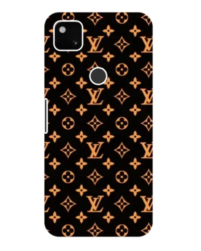 Чохол для Google Pixel 4a з картинкою «Золота монограма LV»