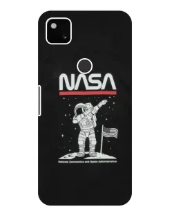 Чохол для Google Pixel 4a з картинкою «NASA — крокуємо по Місяцю»
