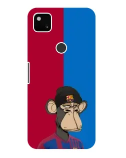 Чохол для Google Pixel 4a з картинкою «Bored Ape — фанат Барси»