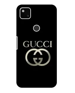 Чехол для Google Pixel 4a с картинкой «Gucci — золото на черном»