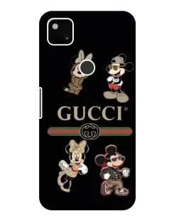 Чехол для Google Pixel 4a с картинкой «Gucci — герои Disney и монограмма»