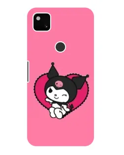 Чехол для Google Pixel 4a с картинкой «Kuromi — любовь в сердце»