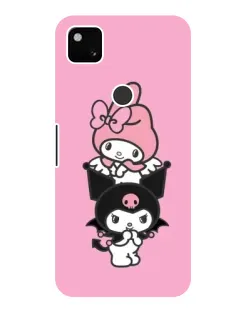 Чехол для Google Pixel 4a с картинкой «My Melody и Kuromi»