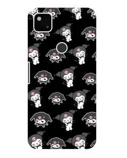 Чехол для Google Pixel 4a с картинкой «Черный паттерн Kuromi»