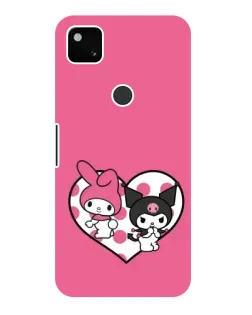 Чехол для Google Pixel 4a с картинкой «Kuromi и My Melody»