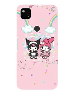 Чехол для Google Pixel 4a с картинкой «My Melody и Kuromi»