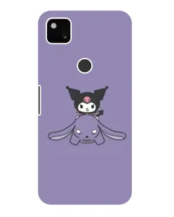 Чехол для Google Pixel 4a с картинкой «Kuromi на лиловом фоне»