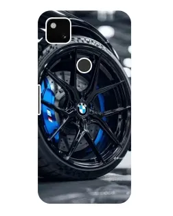 Чехол для Google Pixel 4a с картинкой «Колесо BMW вблизи»