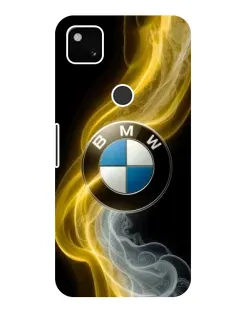 Чехол для Google Pixel 4a с картинкой «Золотистый дым BMW»