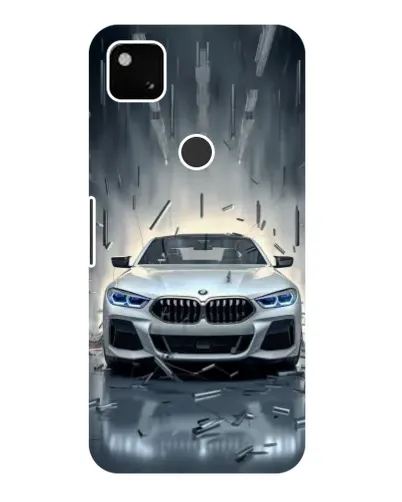 Чехол для Google Pixel 4a с картинкой «BMW в свете фар»