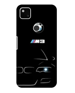 Чехол для Google Pixel 4a с картинкой «Минималистичный принт BMW M3»
