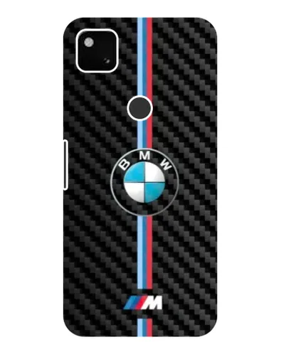 Чехол для Google Pixel 4a с картинкой «Эмблема BMW и карбон»