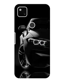 Чохол для Google Pixel 4a з картинкою «Чорна BMW — профіль»