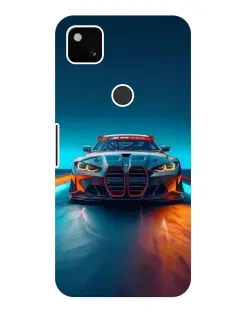 Чохол для Google Pixel 4a з картинкою «BMW — вогні неону»