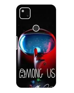 Чехол для Google Pixel 4a с картинкой «Красный импостер — макро»