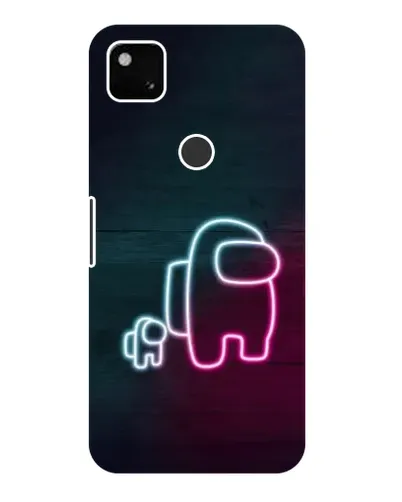 Чехол для Google Pixel 4a с картинкой «Among Us неон-арт»