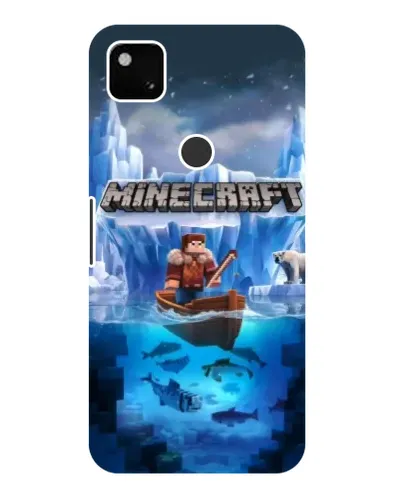 Чехол для Google Pixel 4a с картинкой «Minecraft ледяной мир»