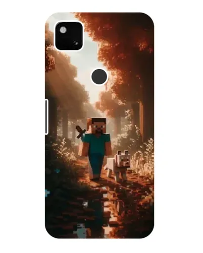 Чехол для Google Pixel 4a с картинкой «Стив в лесу»