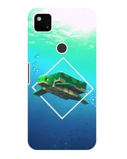Чохол для Google Pixel 4a з картинкою «Черепаха Minecraft»