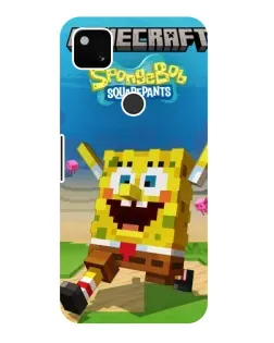 Чохол для Google Pixel 4a з картинкою «Губка Боб Minecraft»