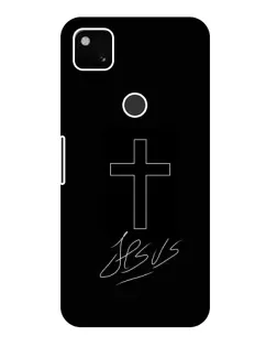 Чехол для Google Pixel 4a с картинкой «Графический крест Jesus»