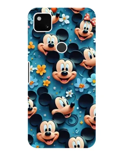 Чехол для Google Pixel 4a с картинкой «Паттерн Микки и Минни»