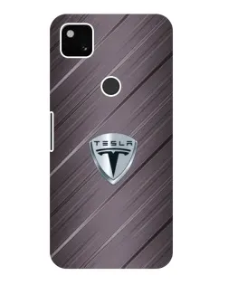 Чохол для Google Pixel 4a з картинкою «Металева текстура Tesla»