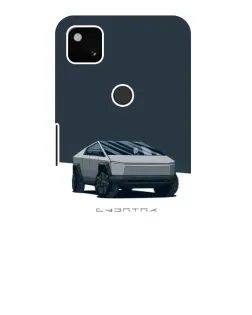 Чохол для Google Pixel 4a з картинкою «Сріблястий Cybertruck Tesla»