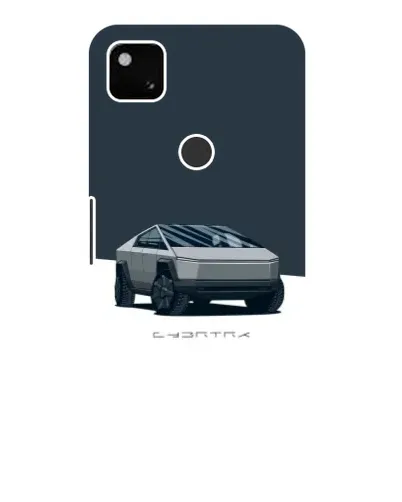 Чохол для Google Pixel 4a з картинкою «Сріблястий Cybertruck Tesla»