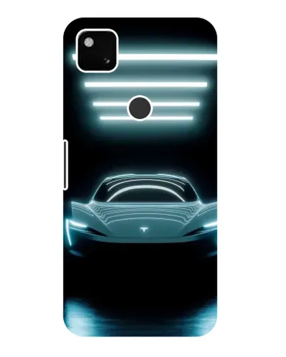 Чохол для Google Pixel 4a з картинкою «Tesla в неоні»