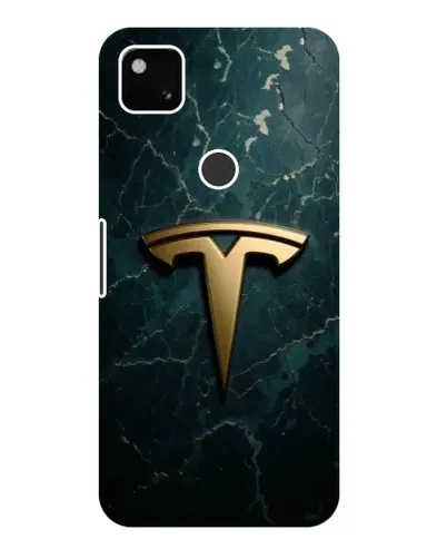 Чохол для Google Pixel 4a з картинкою «Мармурова Tesla Gold»