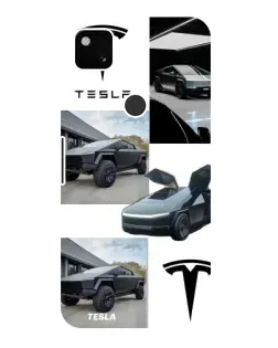 Чохол для Google Pixel 4a з картинкою «Колаж Cybertruck Tesla»