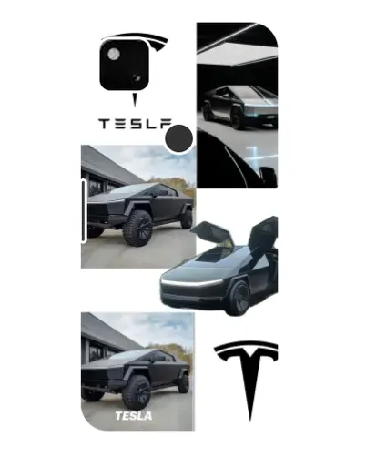 Чохол для Google Pixel 4a з картинкою «Колаж Cybertruck Tesla»