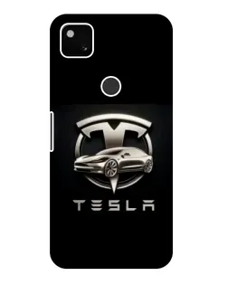 Чохол для Google Pixel 4a з картинкою «Tesla — срібне авто»
