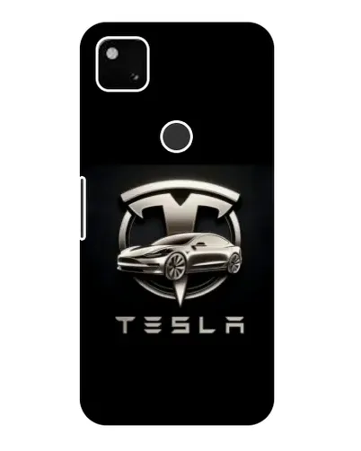 Чохол для Google Pixel 4a з картинкою «Tesla — срібне авто»