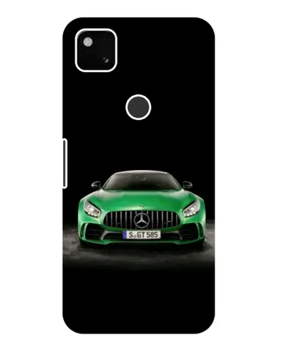 Чехол для Google Pixel 4a с картинкой «Mercedes — неоновый лого»